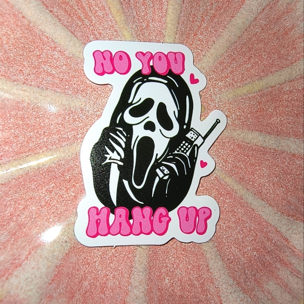 5/$10 ghost face decal white black pink vinyl sticker bumper water bottle laptop